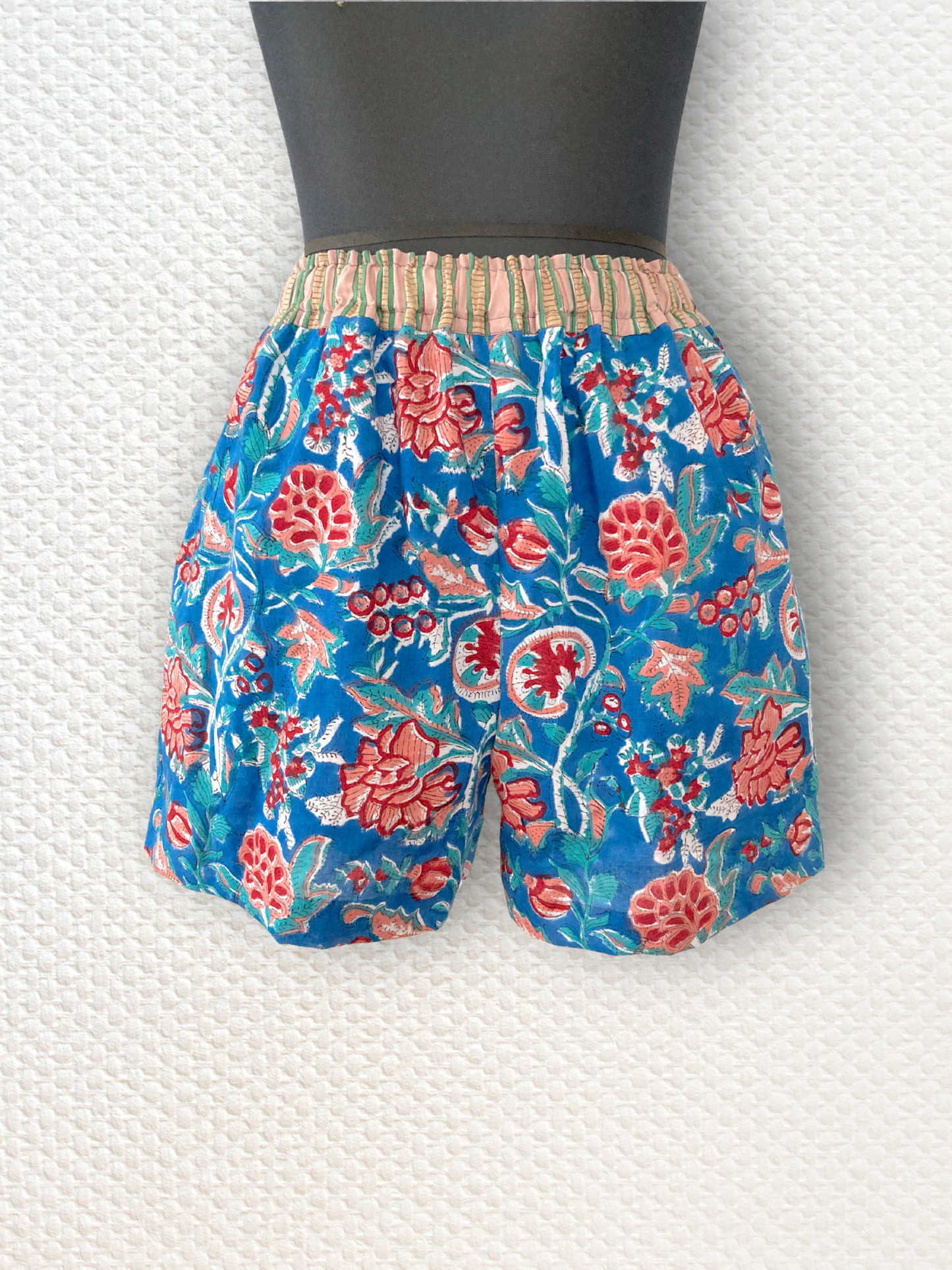 【custom order】Hand Block Printed Cotton Fabric Relaxed Shorts #Zoe