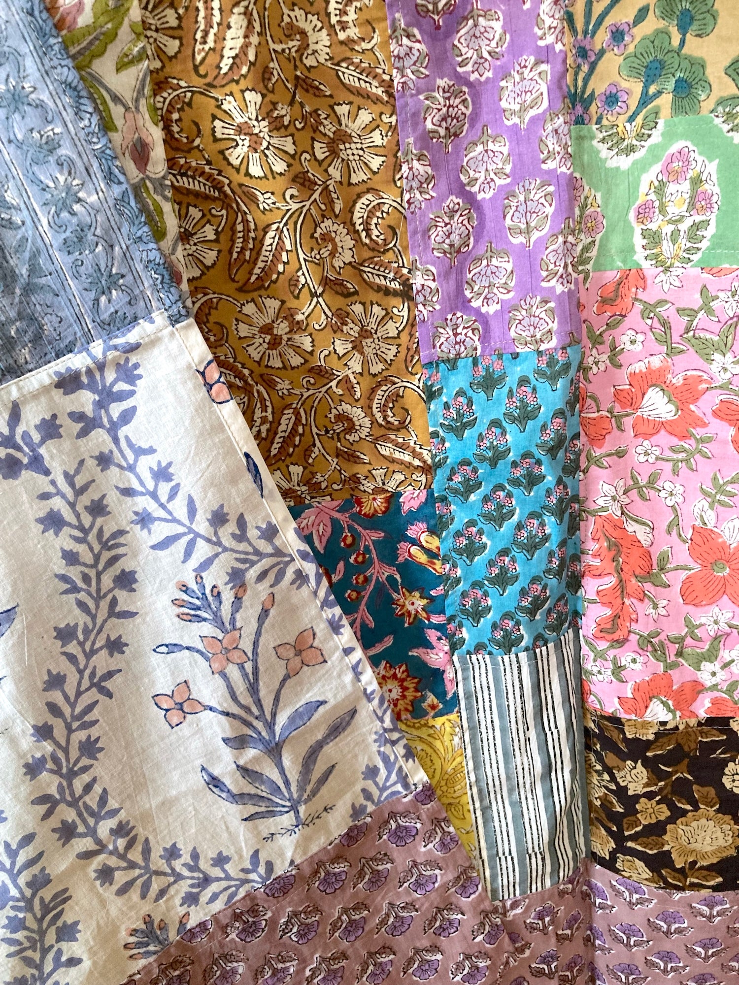 ハンドブロックプリント パッチワーク カーテン・マルチクロス – MOJORA