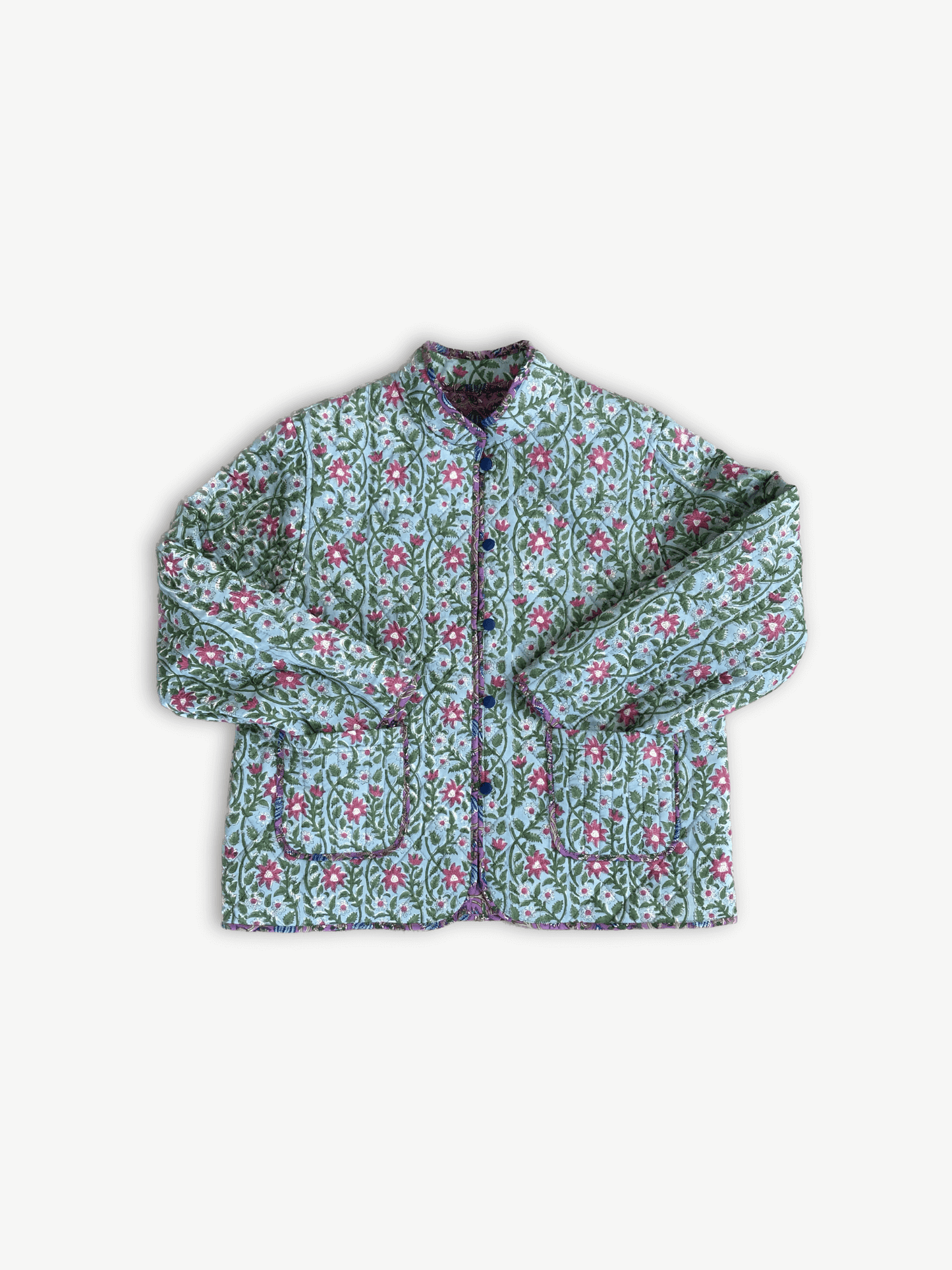 Hand Block Print Quilted Jacket 【custom order】#KATE