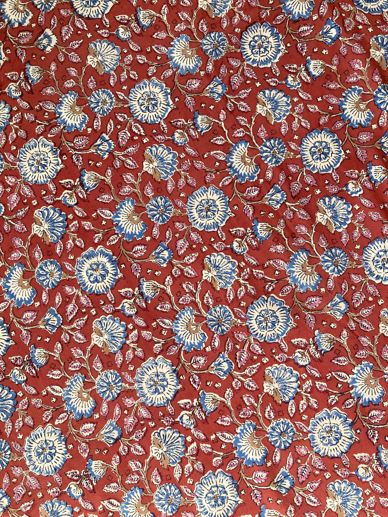 Bagru Hand Block Printed Red Cotton Fabric #161-10