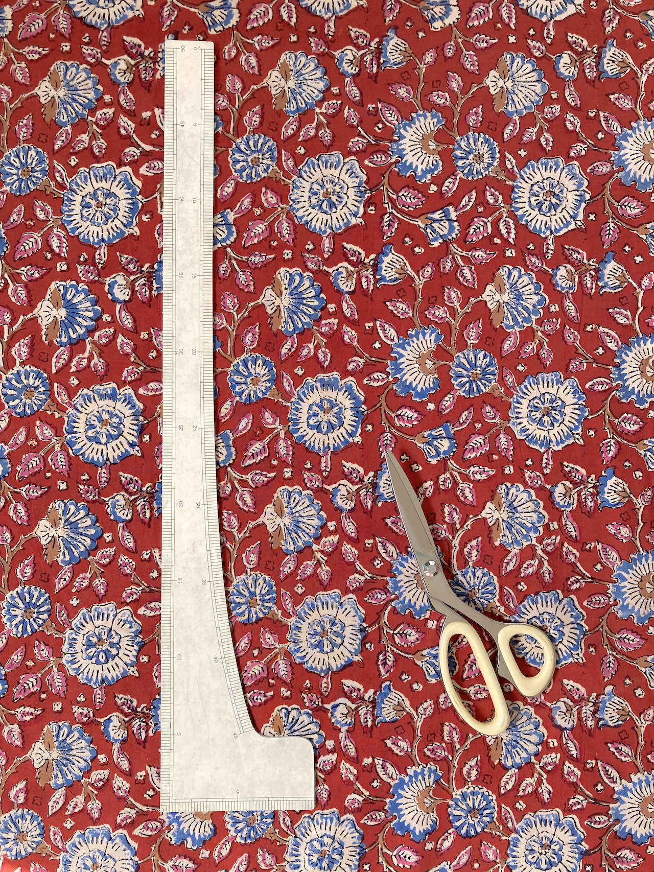 Bagru Hand Block Printed Red Cotton Fabric #161-10