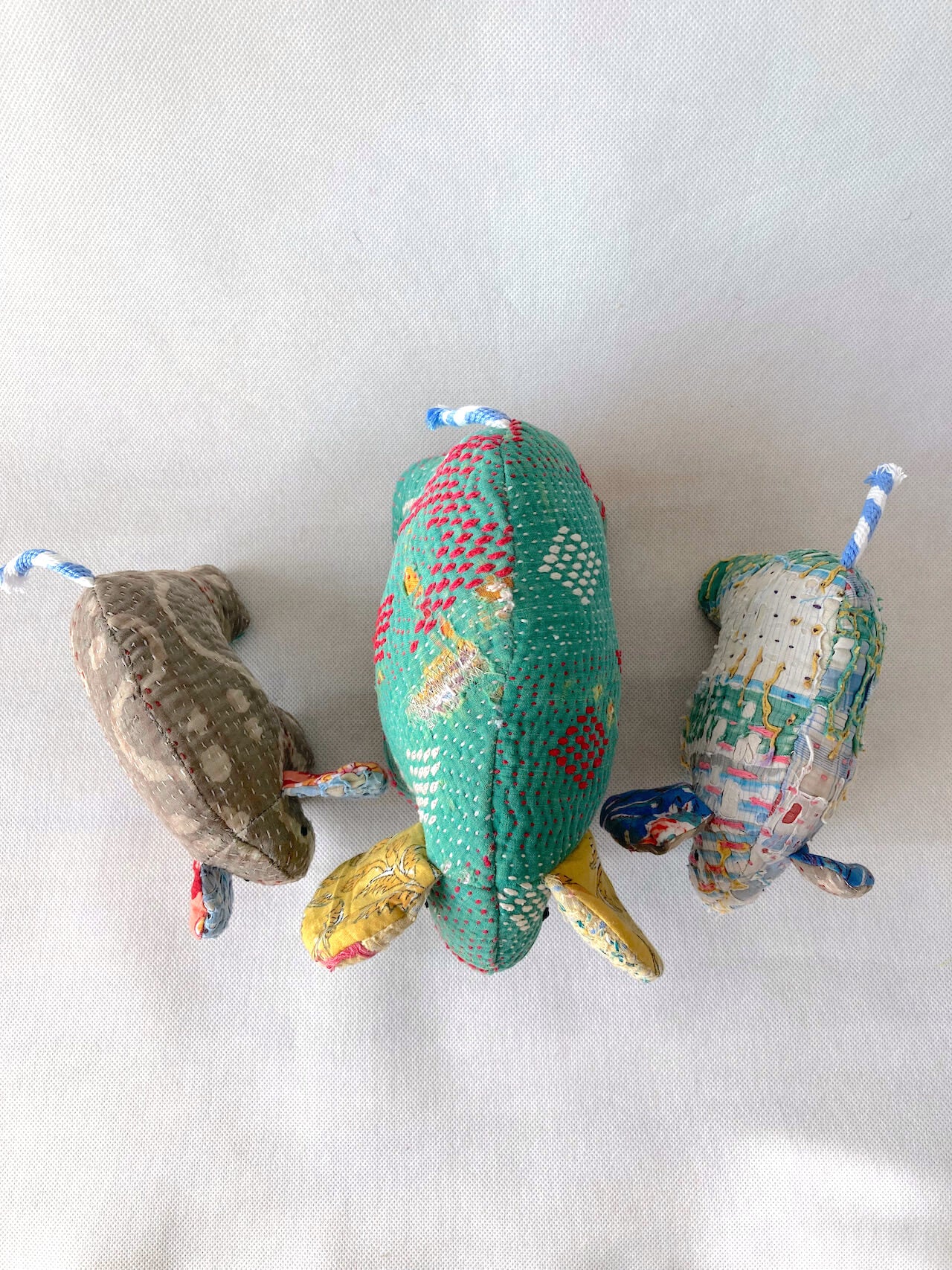 Elephant Family Kantha Quilt Handmade Toy Elephant-A