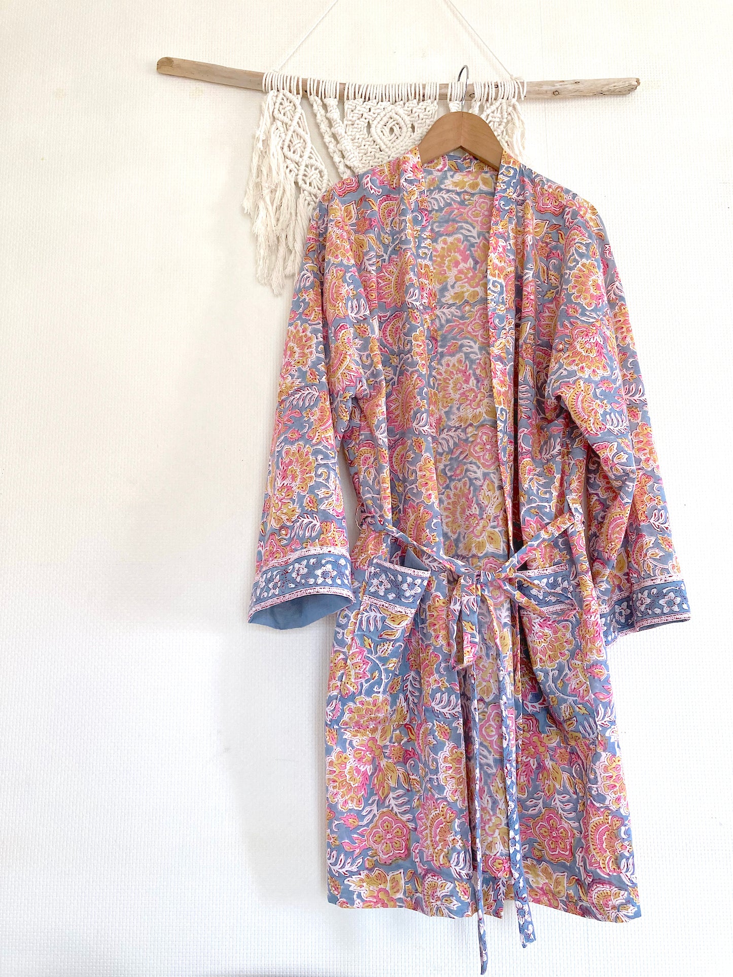 【 custom order】Hand Block Print Kimono #JUDY