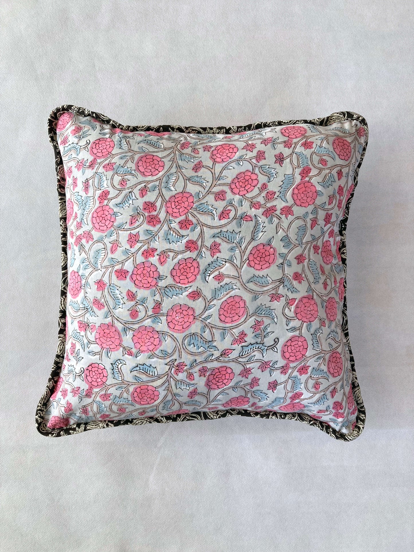 Hand Block Printed Fabric Patchwork Quilting Cushion Cover