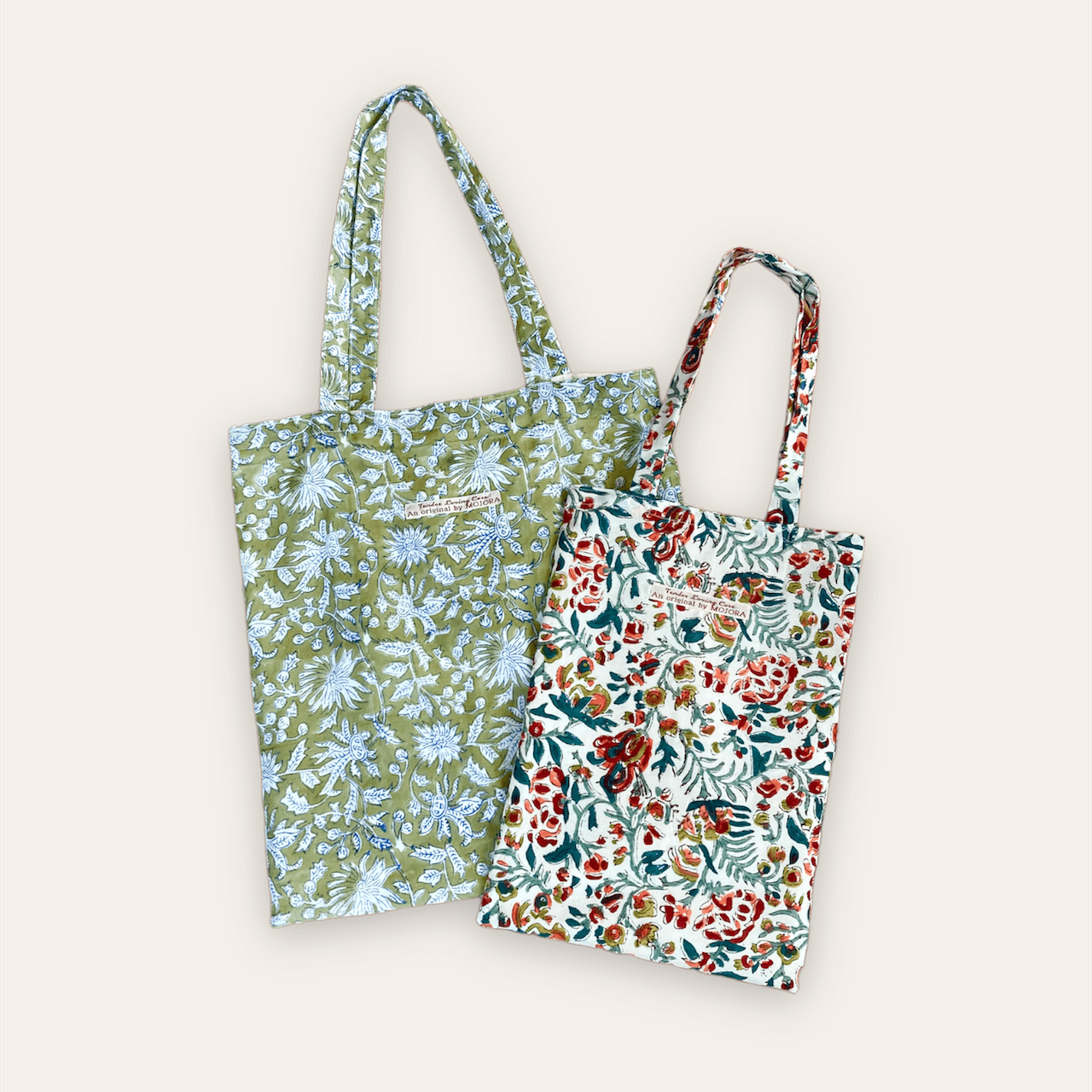 Hand Block Printed Textile Tote Bag 2 size 【custom order】tote bag